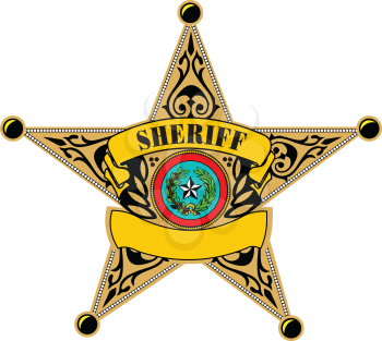 Royalty Free Clipart Image of a Sheriff's Badge
