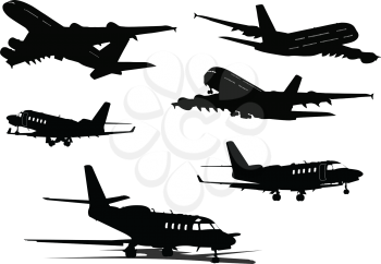 Royalty Free Clipart Image of Six Planes