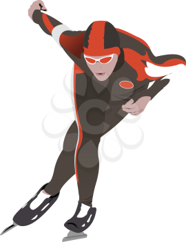 Royalty Free Clipart Image of a Speed Skater
