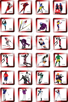Royalty Free Clipart Image of a Group of Sport Icons