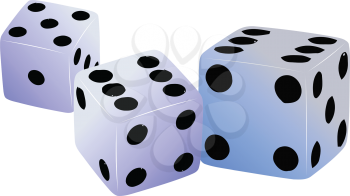 Royalty Free Clipart Image of Three Die