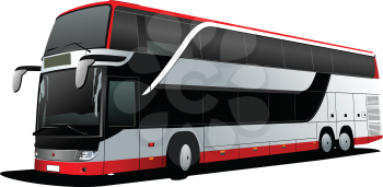 Royalty Free Clipart Image of a Tourist Bus