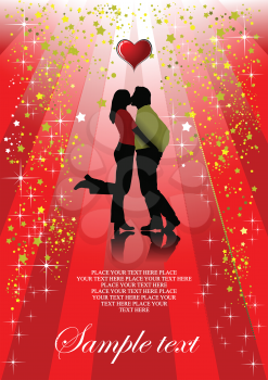 Royalty Free Clipart Image of a Valentine's Day Kiss