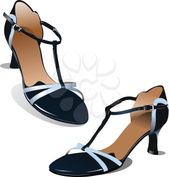 Royalty Free Clipart Image of a Woman's Pair of High Heeled Sandals