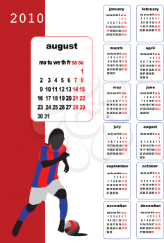 Royalty Free Clipart Image of a 2010 August Calendar