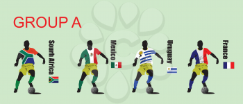 Royalty Free Clipart Image of a Soccer Players in Group A