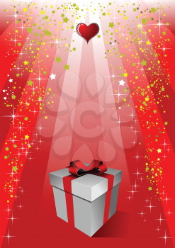 Royalty Free Clipart Image of a Valentine Gift Box