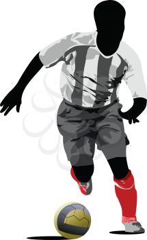 Royalty Free Clipart Image of a Soccer Player With Red Socks