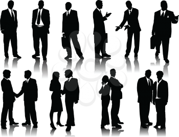 Royalty Free Clipart Image of Business Silhouettes