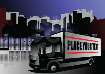Royalty Free Clipart Image of a Truck With Space for Text on the Side