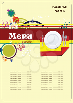Royalty Free Clipart Image of a Spanish Menu