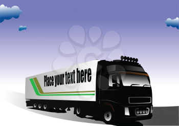 Royalty Free Clipart Image of a Truck With Space for Text
