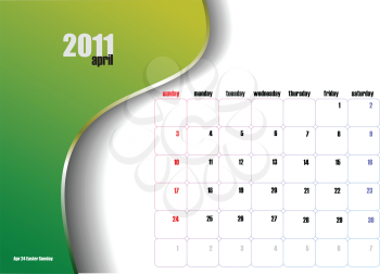Royalty Free Clipart Image of a 2011 Calendar