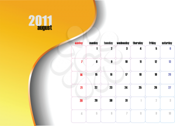 Royalty Free Clipart Image of an August Calendar
