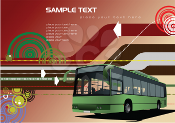 Royalty Free Clipart Image of a Background With a Bus