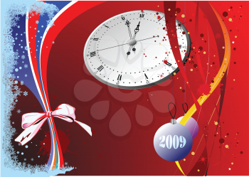 Royalty Free Clipart Image of a New Year Clock