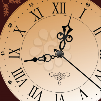 Royalty Free Clipart Image of an Old Clock Face