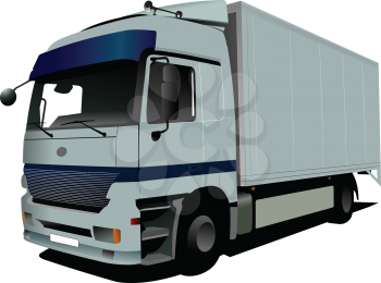 Royalty Free Clipart Image of a Silver Truck