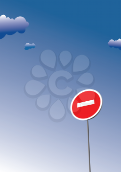 Royalty Free Clipart Image of a No Entry Sign