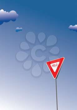 Royalty Free Clipart Image of a Yield Sign