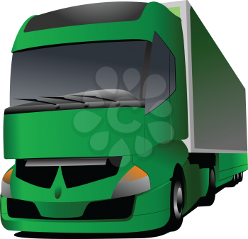 Royalty Free Clipart Image of a Green Truck