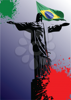 Royalty Free Clipart Image of a Brazilian Statue