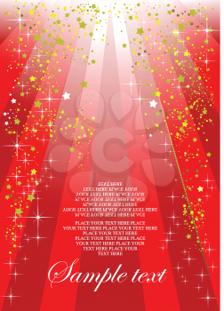 Royalty Free Clipart Image of a Red Background With Stars