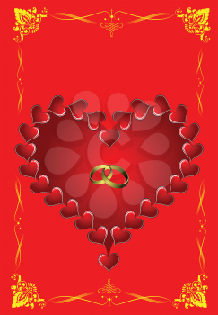 Royalty Free Clipart Image of a Background With a Heart in the Centre