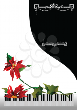 Royalty Free Clipart Image of a Piano With Flowers