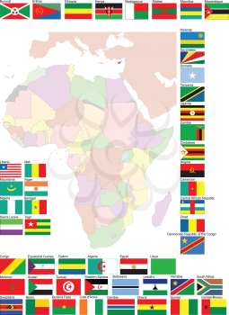 Royalty Free Clipart Image of African Flags