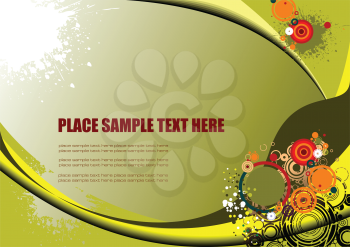 Royalty Free Clipart Image of a Background With Coloured Circles and Space for Text