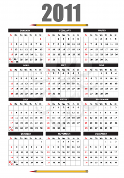 Royalty Free Clipart Image of a 2011 Calendar