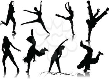 Royalty Free Clipart Image of Active Silhouettes