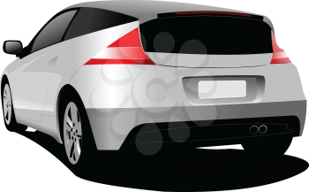 Royalty Free Clipart Image of a Grey Hatchback