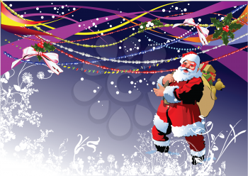 Royalty Free Clipart Image of Background With Santa