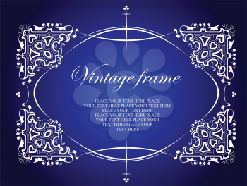 Royalty Free Clipart Image of a Vintage Frame With Ornate Corners