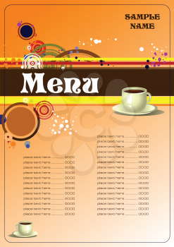 Royalty Free Clipart Image of a Cafe Menu