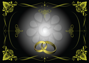 Royalty Free Clipart Image of a Background With Linked Wedding Bands