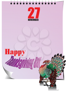 Royalty Free Clipart Image of a Nov. 27 Thanksgiving Page