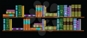 Royalty Free Clipart Image of a Library Bookshelf