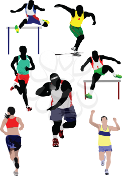 Set of some kinds of athletics. Vector illustration