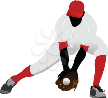 Baseball player. Vector illustration