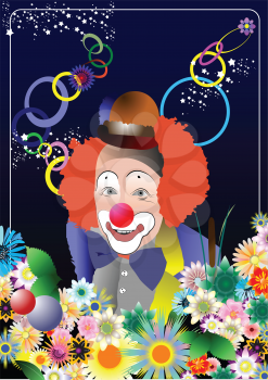 Face of clown. Illustration. Vector