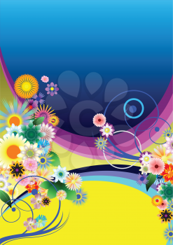 Abstract floral background, element for design. Can be used as greeting card for birth day, wedding or Christmas