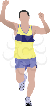 The running man. Vector illustration