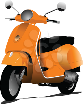 Orange city scooter. Vector illustration