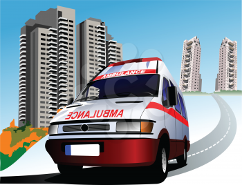 Dormitory and umbulance. Vector illustration