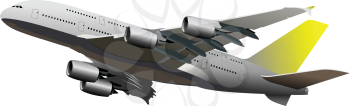 Airplane flight. Vector illustration