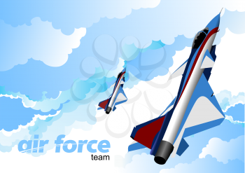 Air force team. Vector illustration