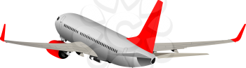 Airplane taking off. Vector illustration for designers